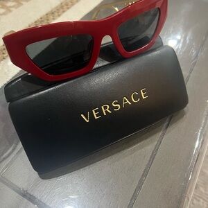 Versace Red Cat-Eye Sunglasses